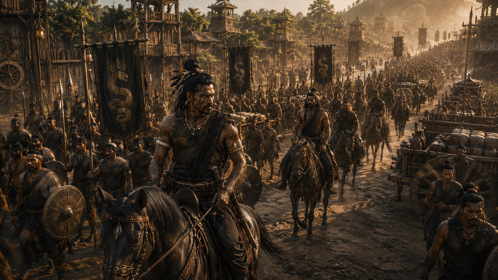 Taksha leading the army